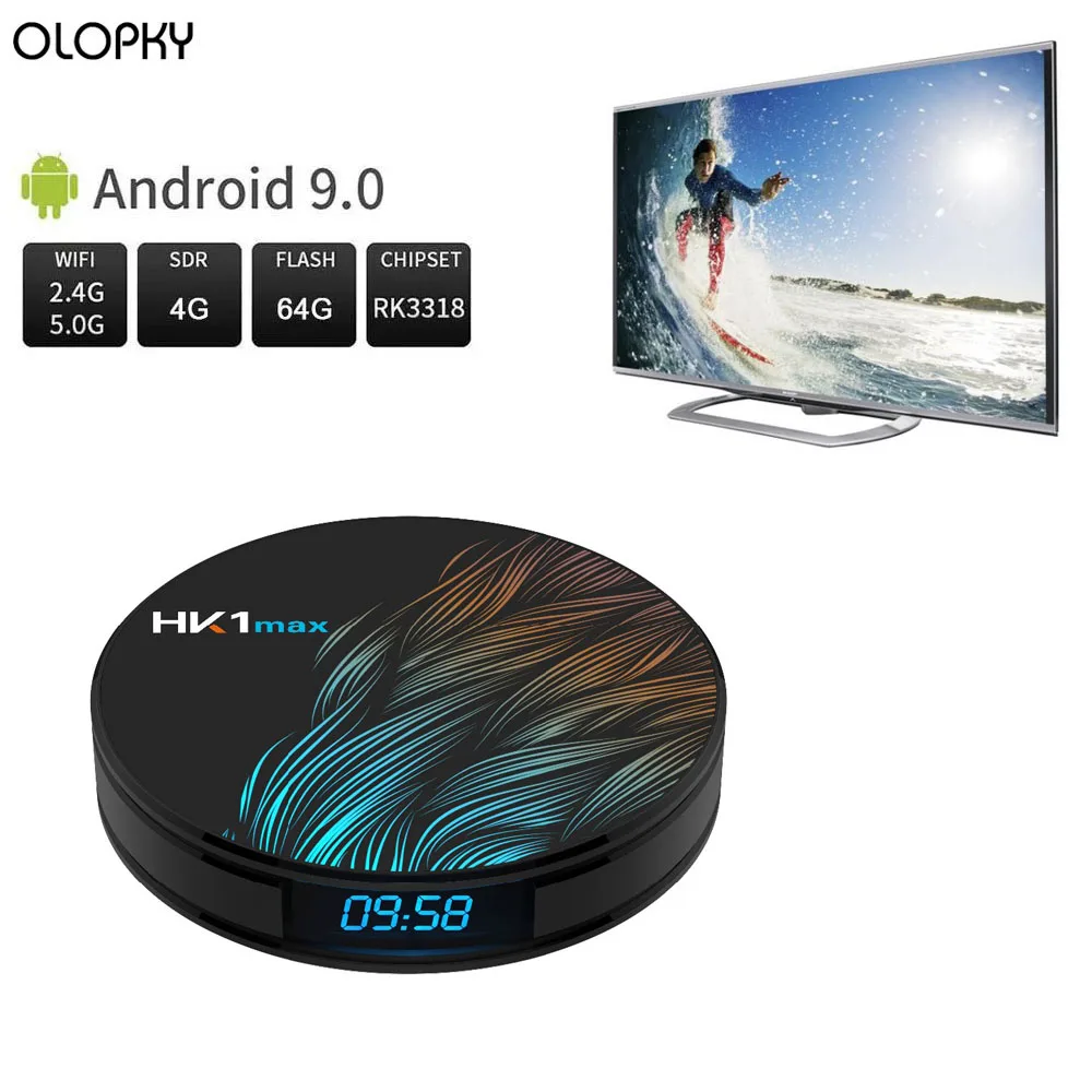 Смарт ТВ-приставка HK1 MAX RK3318 DDR3 4G 64G Android 9 0 ТВ приемник 4K 2 4G/5G двойной Wifi BT 4