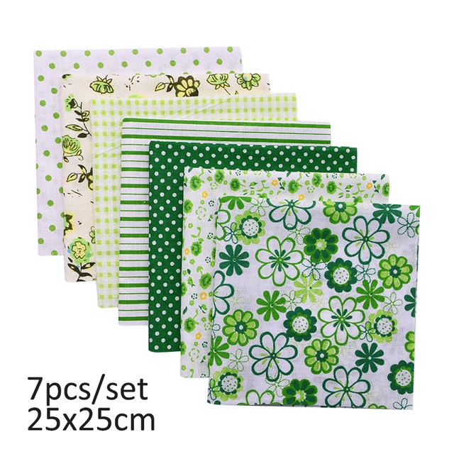 20cmx25cm and 25cmx25cm Cotton Fabric Printed Cloth Sewing Quilting Fabrics for Patchwork Needlework DIY Handmade Material 7pcs 25x25cm