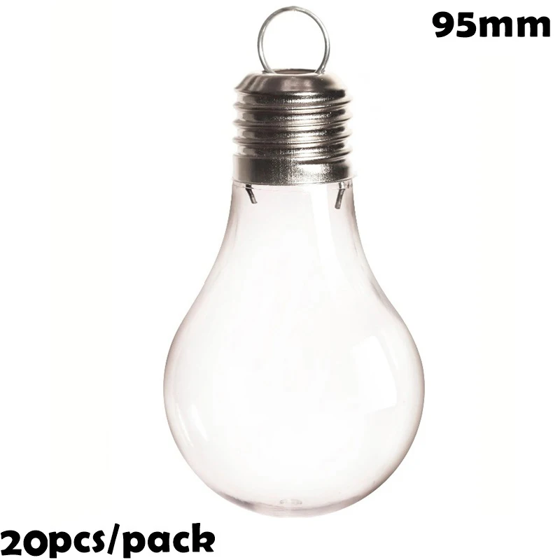 Promotion - 20 Pieces x DIY Paintable/Shatterproof Christmas Decoration Ornament 95mm Fillable Light Bulb | Дом и сад