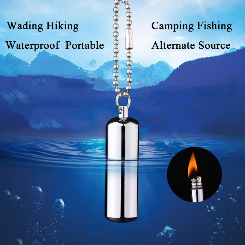 Mini Stainless Steel Kerosene Lighter kerosene lighter Gasoline Oil Keychain Flint Fire Starter Cute Lighter Gadgets for Men Survival Fire