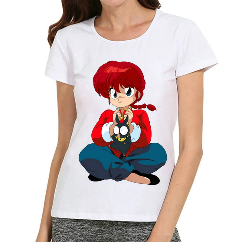 Женская футболка Ranma 1/2, короткий рукав, белый цвет, аниме Ranma, футболка, топ, футболка, винтажная, аниме, футболка на лето