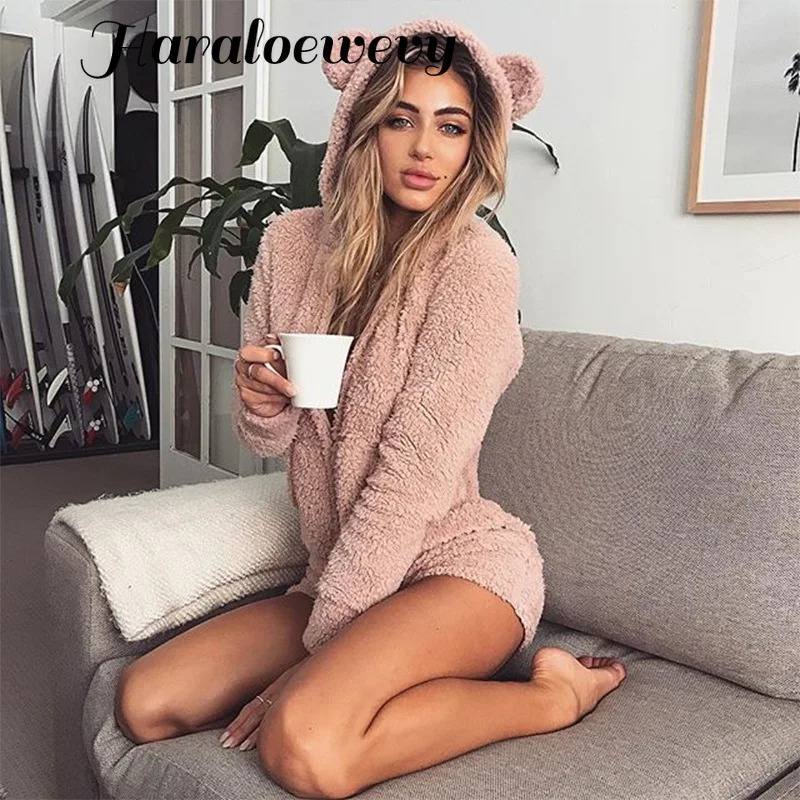Теплая Пижама Kigurumi для взрослых Осень зима флисовый комбинезон с капюшоном и