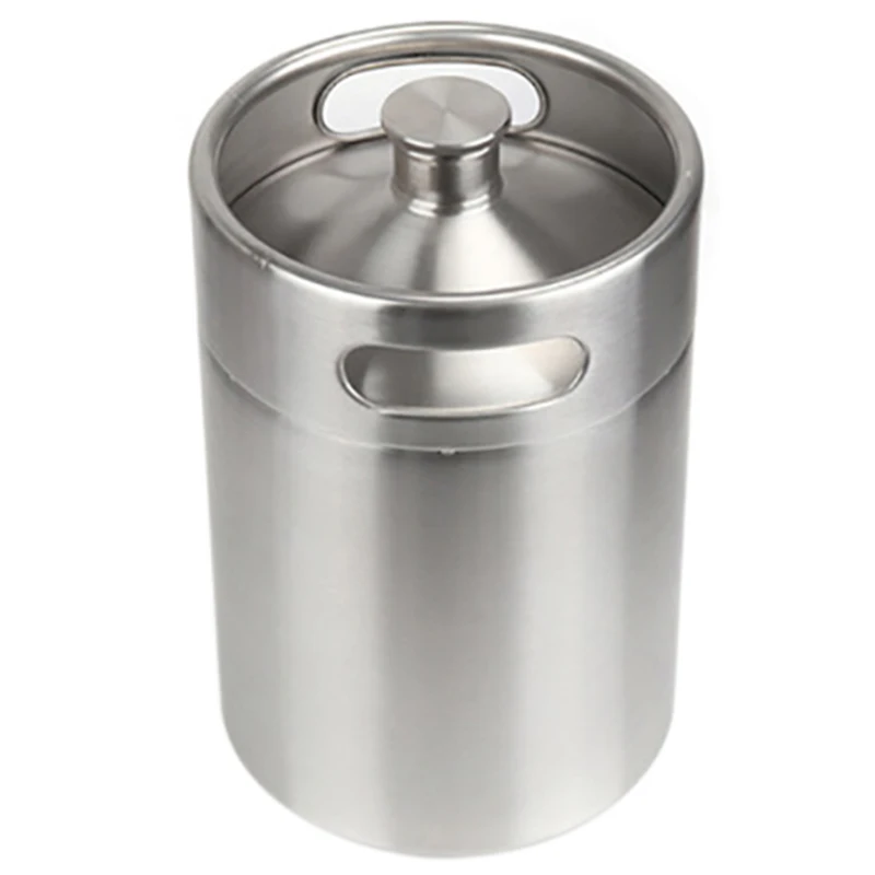 

304 Stainless Steel 5L Mini Keg Beer Pressurized Growler Portable Beer Bottle Home Brewing Beer Making Tool