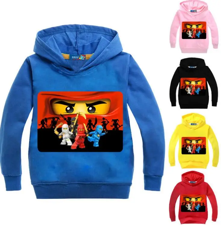  2-14Years Ninja Baby Girl Hoodie Boys Sweatshirt Ninjagoes Hoodies Kids Legoes Clothes Cartoon Clot