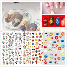 DIY милый известный мультфильм логотип бренда 3D наклейки для ногтей самоклеющиеся DIY наклейки Советы Маникюр дизайн ногтей наклейки