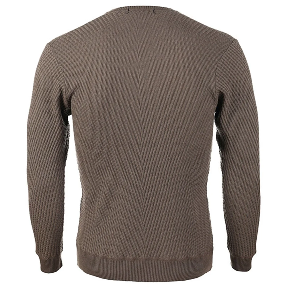 Chic Autumn Winter Sweaters Men Solid Color V Neck Long Sleeve 2019 Pullover Knitted Pull Sweater 5