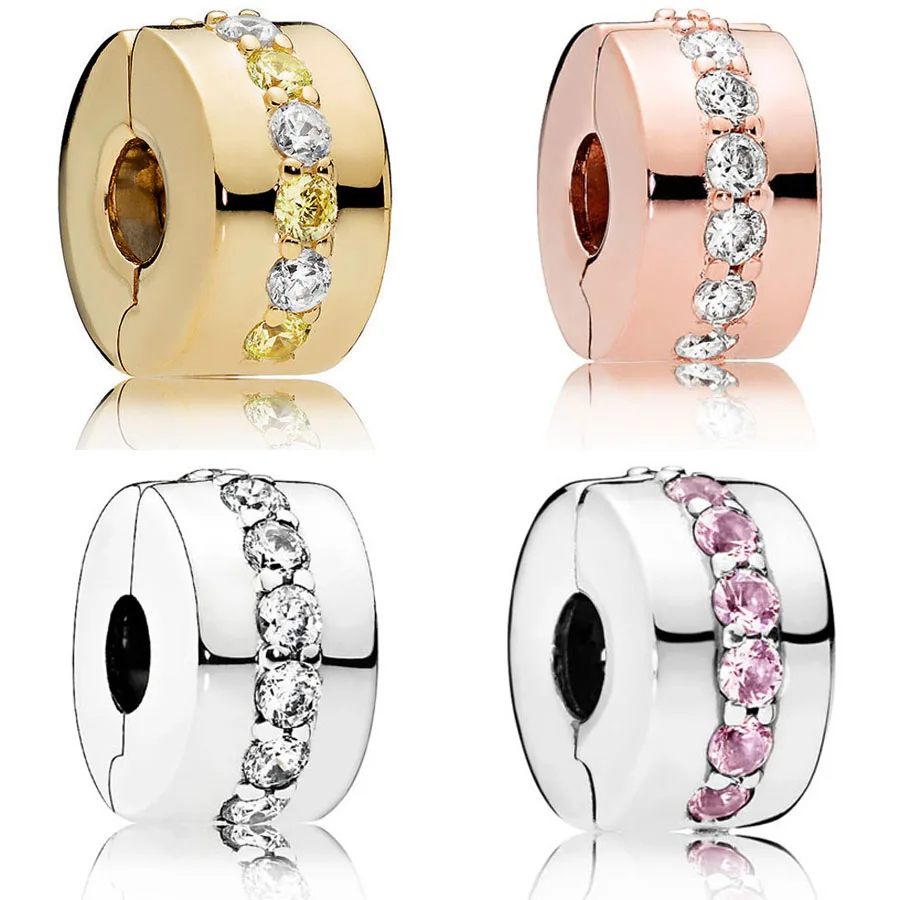 2020 NEW 925 Sterling Silver 4 colors Shining Path Clip Charm Fit Original pandora Bracelet Fine Love DIY Jewelry | Украшения и
