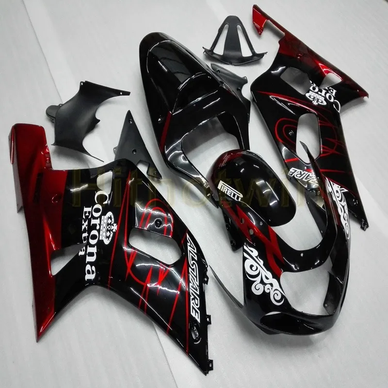 Пользовательские ABS панели для Suzuki K1 GSX-R600/R750 01-03 GSX R750 GSX R600 2001 2002 2003 обтекатель обвес комплект+ болты+ красный белый M2