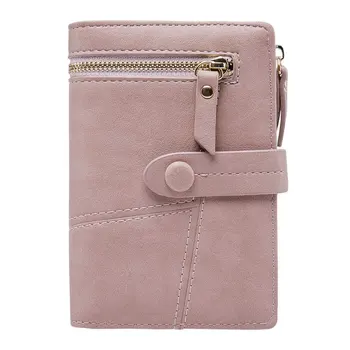 

Women Fashion Short Wallet Multi-Function Buckle Multi-Card Purse Female Leather Wallet Hasp Small Slim Coin Matte Pocket Purse
