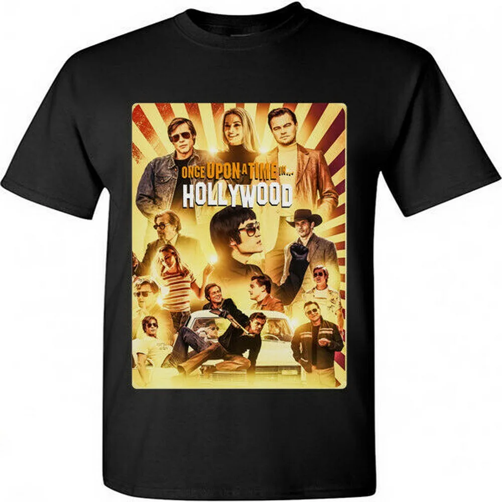 Черная футболка с постером в стиле ретро Once Upon A Time Голливуде размер США s m l Xl 2Xl