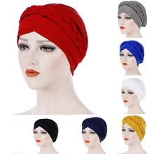 Женская богемная плетеная Шапка-тюрбан, индийская шапка, мусульманские шляпы, модная одноцветная Шапка-бини для женщин, банданы