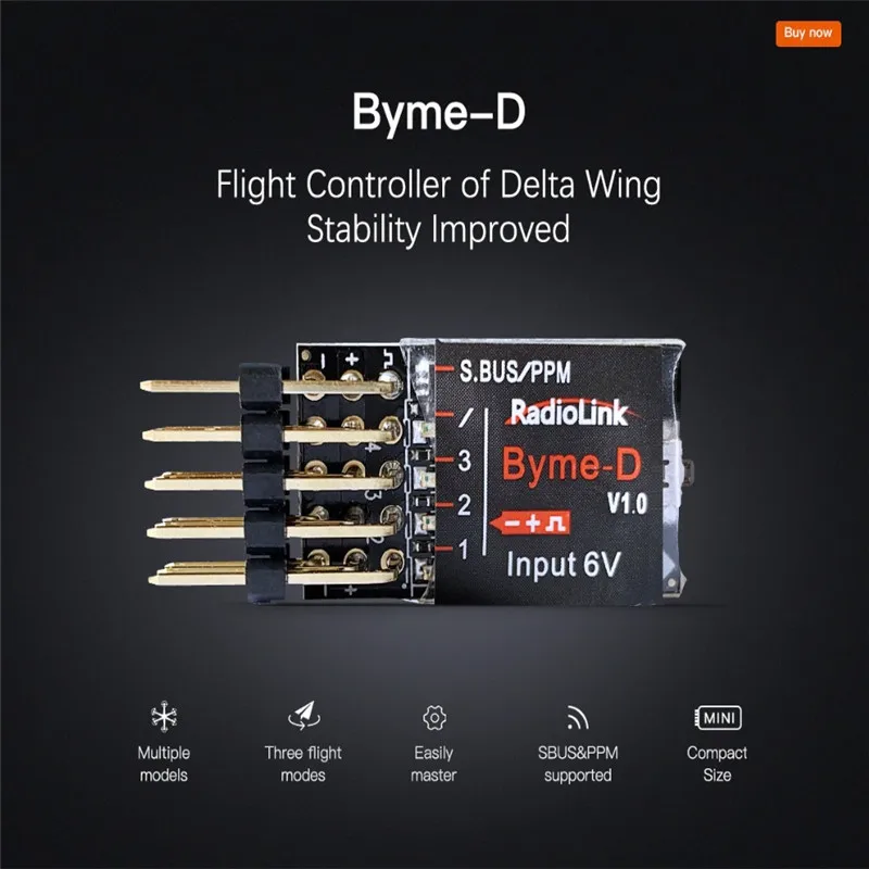 

Radiolink-Byme-D Flight Controller Gyroscope Self-stabilization Balance for RC Airplane Fixed Wing Paper PlaneSU27 F22