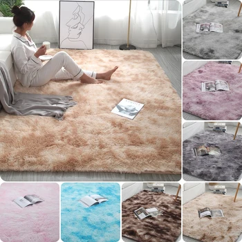 

Colorful Carpet Gradient Tie-dye Plush Rug Living Room Coffee Table Pad Carpet Bedroom Bedside Bay Window Rug Baby Crawling Mat