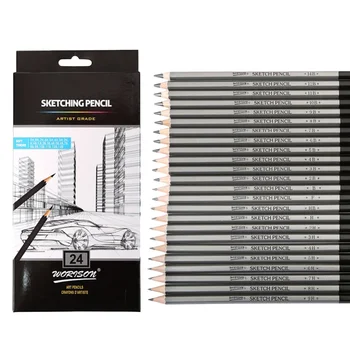 

24pcs Draw Pencil Set Essentials Sketching Pencil Set Non-toxic Environmental Protection for Drawing