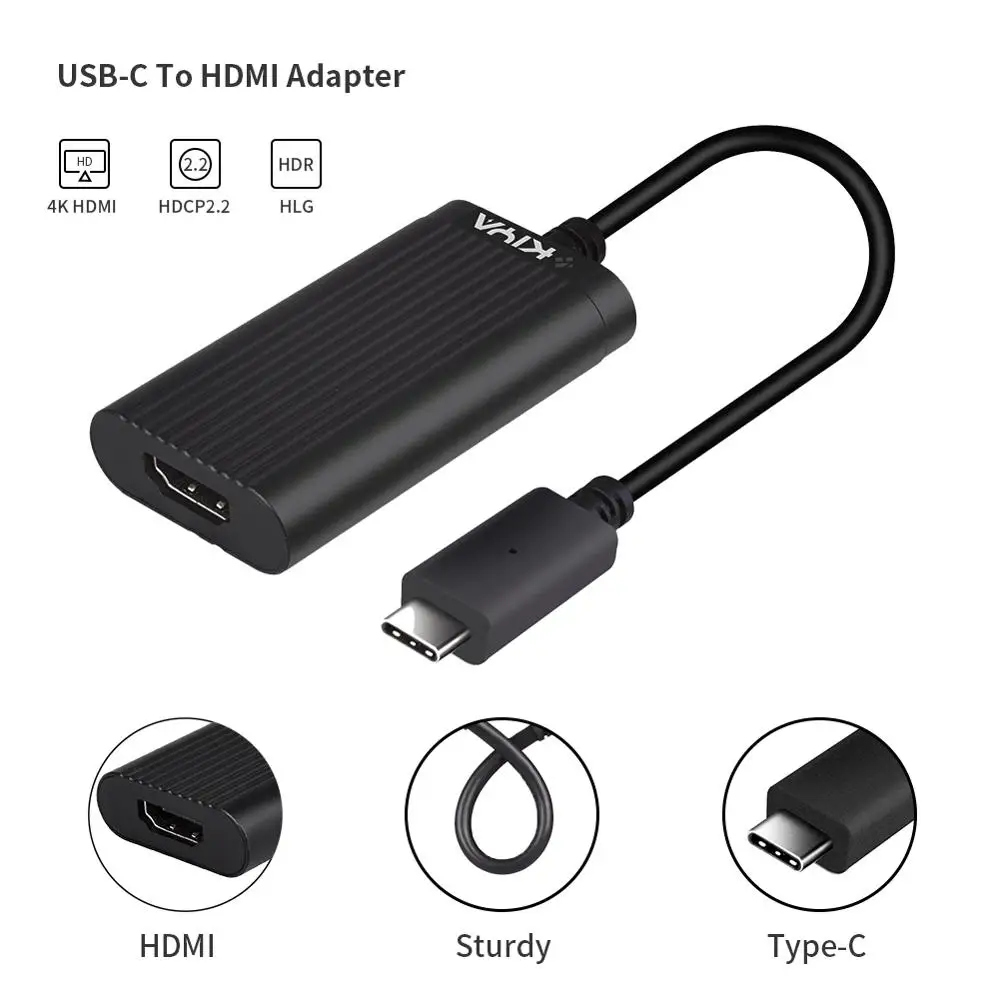 

USB C to HDMI 2.0b Adapter 4K Type-C to HDMI Adapter for Audio/Video Device Compatible for Projector Notebook Monitor Projector