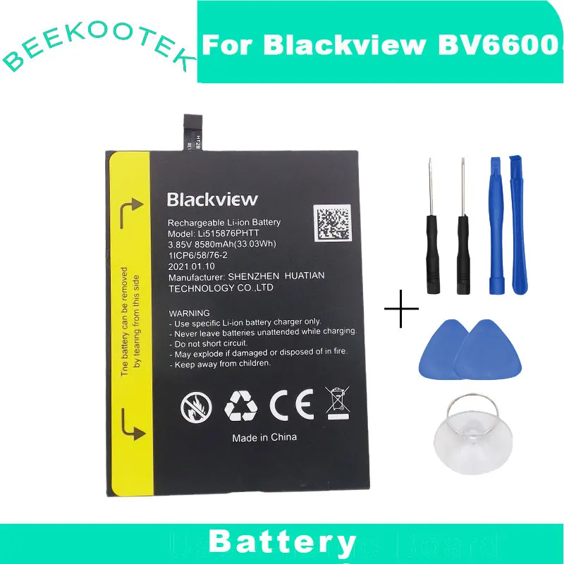 

New Original Blackview BV6600 Phone Battery 8580mAh accessory For Blackview BV6600 Helio A25 5.7inch Android 10 Smartphone