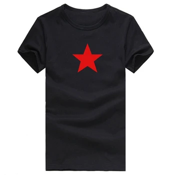 

new fashion brand 2015 Red five pointed star 100% cotton casual plus size plus size T-shirt o-neck short-sleeve t shirt top tee