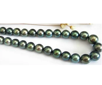 

18"8-9MM NATURAL TAHITIAN BLACK ROUND PEARL NECKLACE 925silver