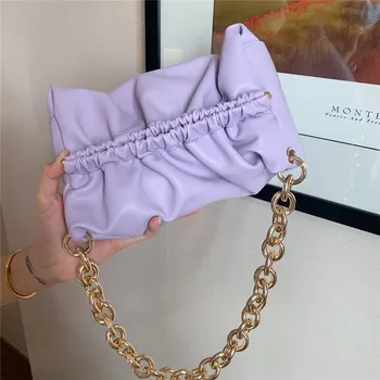 

Hand pleated bag, thick chain bag, women's bag, new 2020 net, red summer, French niche design, texture underarm bag