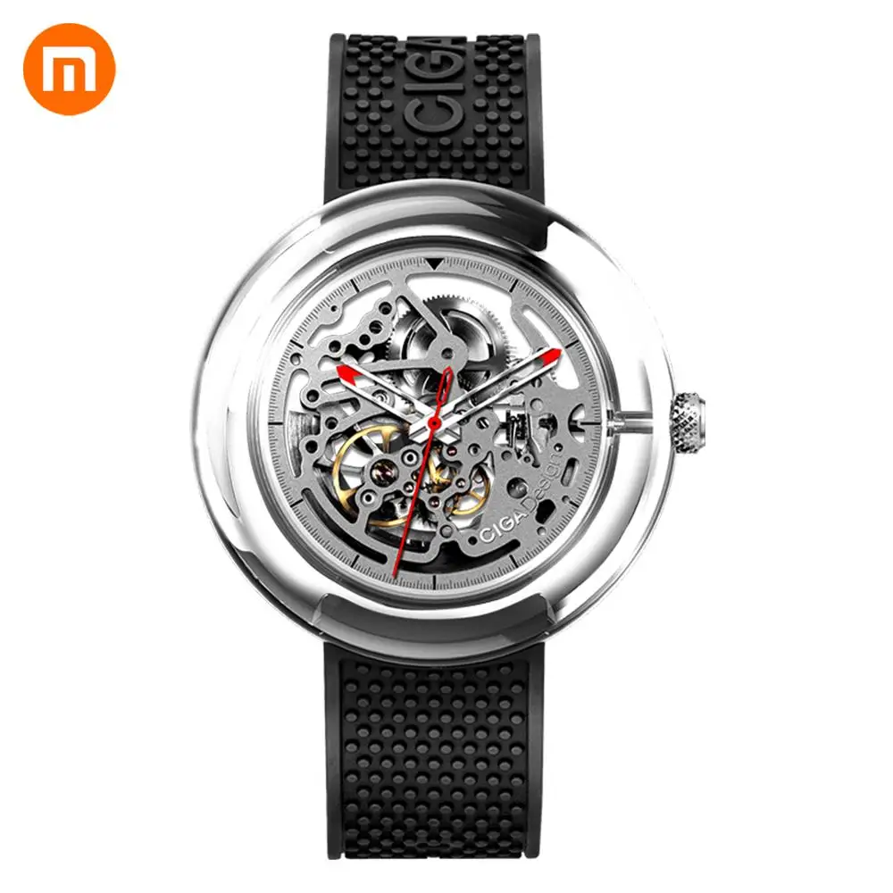

Xiaomi Mijia CIGA Design T Series Fully Transparent Watch Movement Mechanical Watch Stainless Steel Silicone Strap Wrist Watches