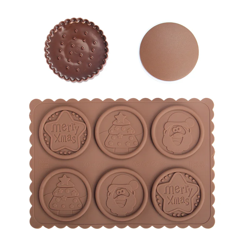 Free Shipping FDA High Quality Christmas Theme Silicone Cookie Embosser