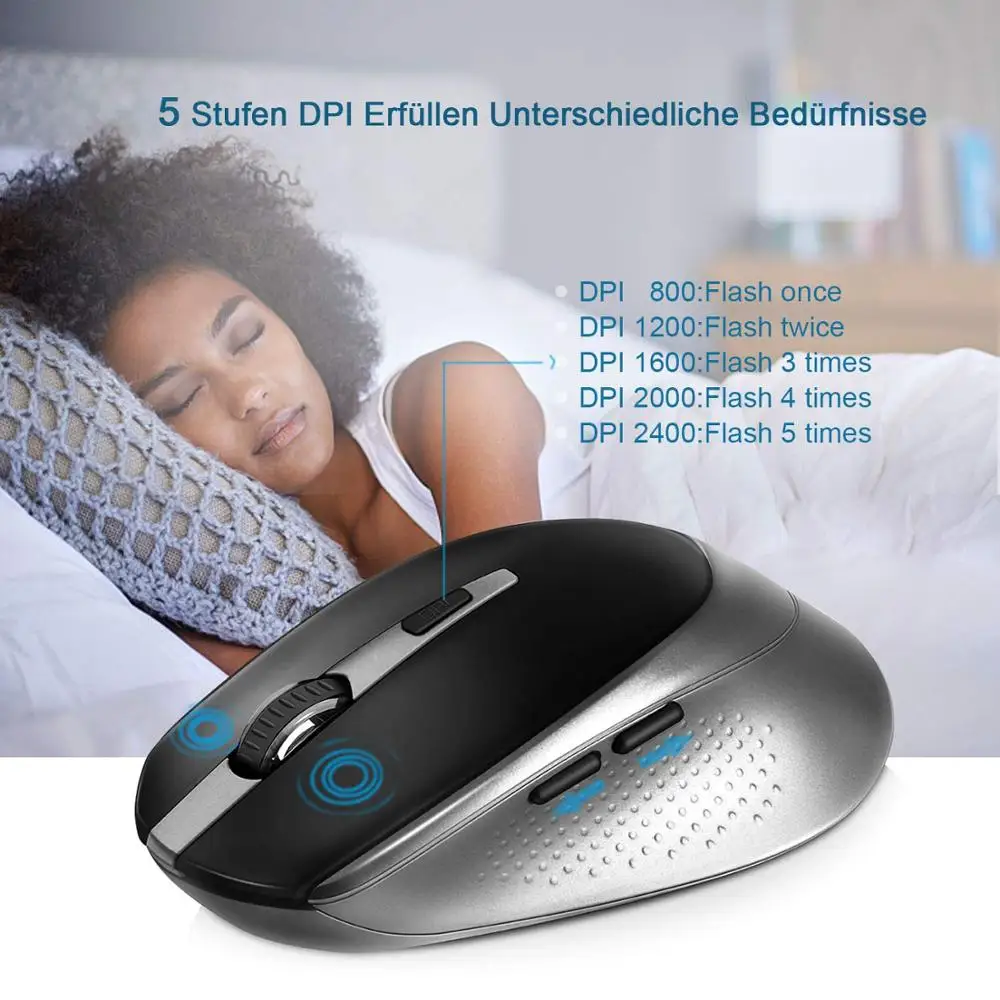 Russo Espanha Eua Francês Ltalian Alemão uk Layout de Teclado sem Fio e Mouse Mouse Mouse Combo Silencioso para pc Laptop Computador Windows. - Imagem 5