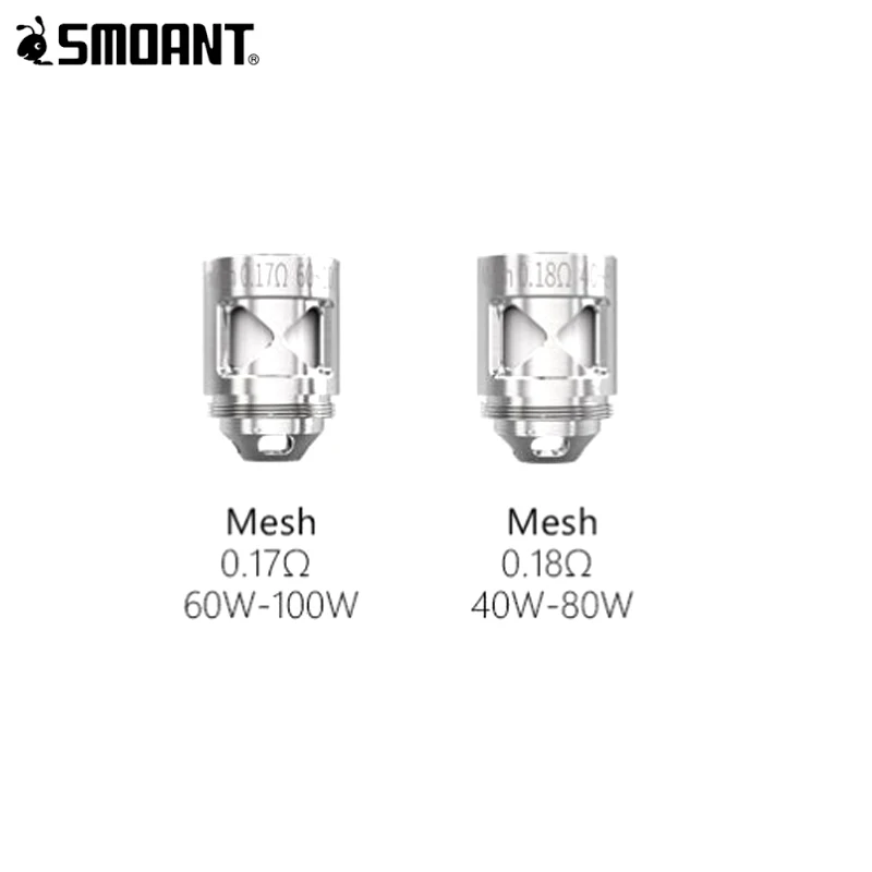 

3pcs/lot Original Smoant Naboo Mesh Coils Head 0.12/0.17/0.18ohm Single Dual for Smoant Naboo Sub-ohm Tank Japanese Cotton