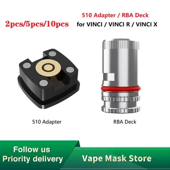 

Hot 510 Adapter & Compact RBA Deck for VINCI /VINCI R/ VINCI X Kit Electronic Cigarettes Thread Vape Accessory Vinci Mod Pod Kit