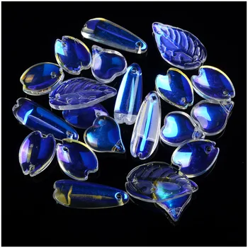 

25Pcs Czech Glaze Glass Beads Leaves Shape DIY Handmade Hair Clip Material Crystal Petals Loose Beads For Jewelry DIY