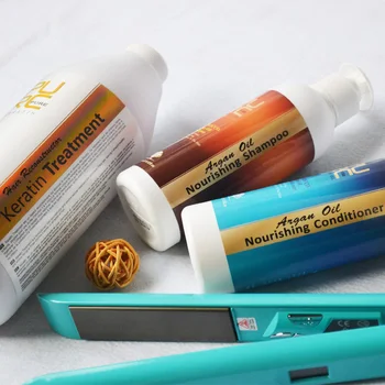 

Hot sale keratin hair straightening and Morocco argan oil shampoo and conditioner hair care free shipping