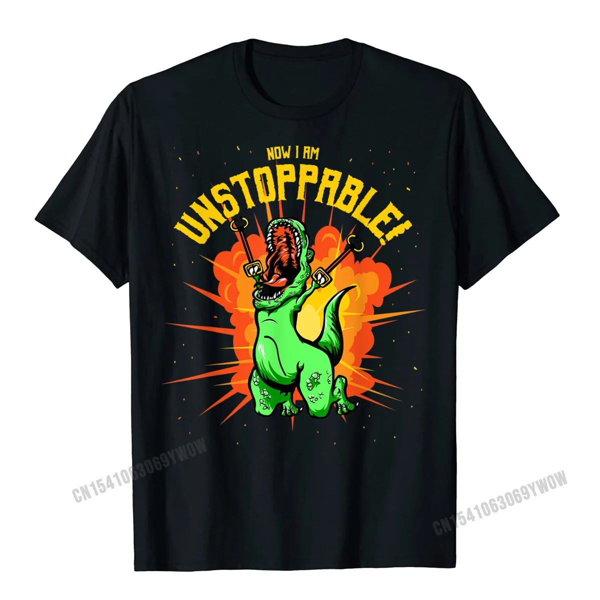 Summer Coupons Men T-shirts O-Neck Short Sleeve 100% Cotton Tops Shirts Family Tops Tees Free Shipping Now I Am Unstoppable T-Rex T-Shirt Funny Dinosaur Claws Tee__979 black