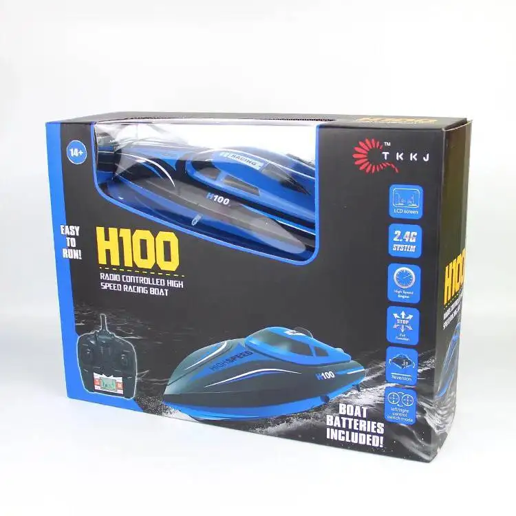 High speed RC boat H100 2,4 GHz 4 channel 30 km/h racing remote Control boat with LCD screen blue TOYS Outdoor toys High speed RC boat H100 2,4 GHz 4 channel 30 km/h racing remote Control boat with LCD screen blue TOYS Outdoor toys