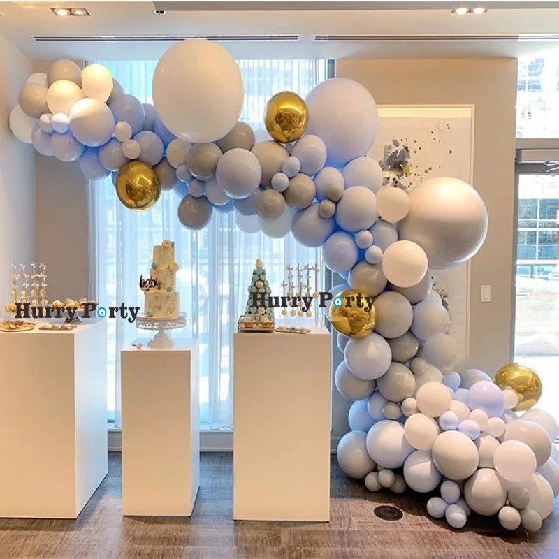187 шт./компл. Baby Shower Золотой Фольга шар Синий гирлянда арочный комплект для малыша