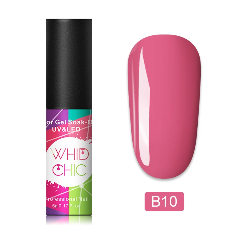 WHID CHIC 1 бутылка 5 мл Блестящий цветной Гель-лак для ногтей Блестящие Блестки долговечный впитывающий УФ-гель для ногтей для самостоятельного дизайна ногтей - Цвет: B10