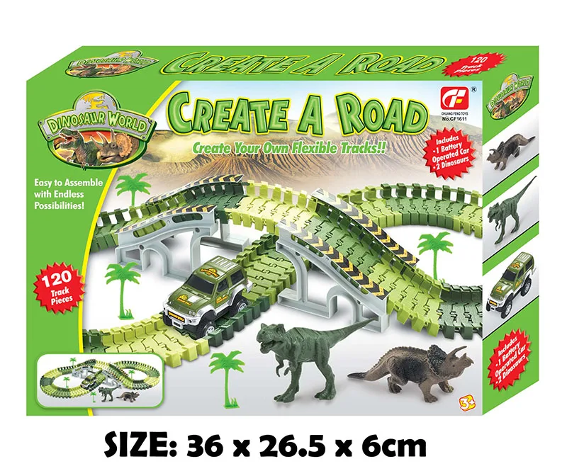 Железная дорога магический гоночный трек динозавр электрический трек поезд набор игрушек детские Lexible треки Игровой Набор для 3 лет мальчик игрушка подарок