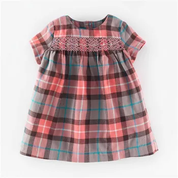 

Little Maven 2020 Summer sleeveless Kids Girls Clothes Children kids girl Big Full Plaid printing Lady dress Dresses 2-7 Years