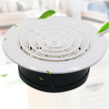 

Round Air Vent ABS Louver White Grille Cover Adjustable Exhaust Fit for Bathroom Office Kitchen Ventilation