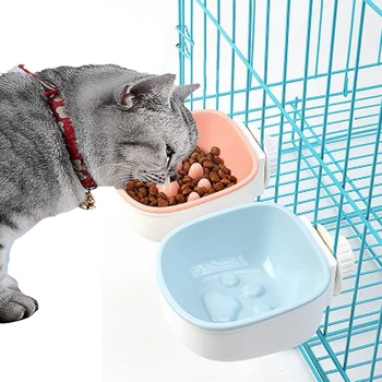 

2020 Plastic Pet Dogs Cats Hanging Dish Bowls Feeder For Cage Feeding Watering Non-toxic Material Big Dog Bowl Water Dispenser