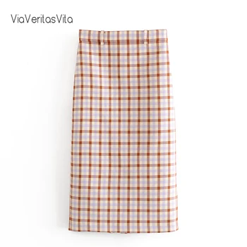 

High Waist Womens plaid bodycon Skirt Summer New Womens check pencil Skirt Female slim skinny zoravicky Midi Skirt Faldas 2595