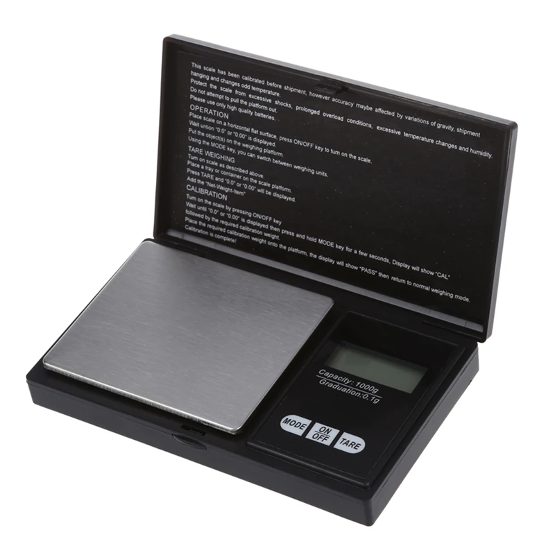 

Digital Scale for Jewelry, Reloading, Kitchen, 1000*0.1g, Black