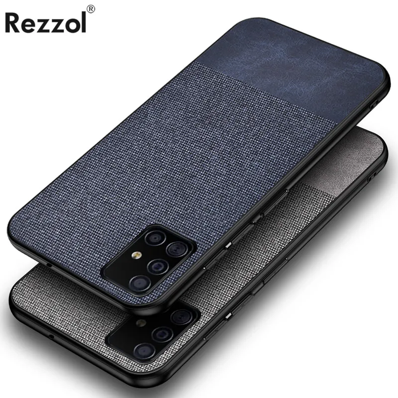 

For Samsung Galaxy M31S Case Fabric Cloth Silicone TPU Bumper Hard PC Back Cover For Samsung Galaxy M31S Coque