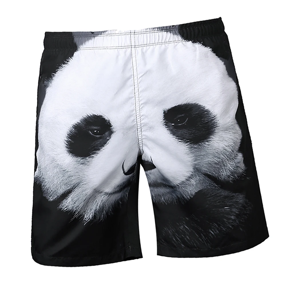 Funny Men's 3D Print Panda Surf Board Beach Shorts Quick Dry Leisure Swim Wear Pool Water Sports Trunks Pants S-2XL