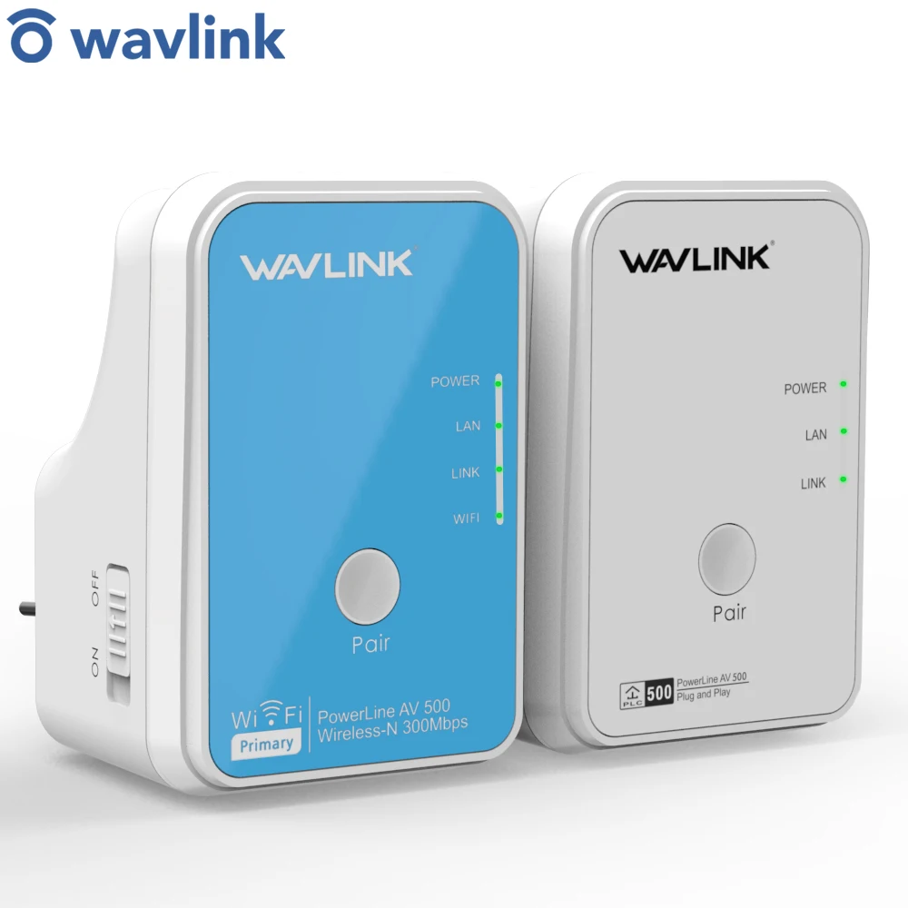 

Wavlink 1Pair Wi-Fi Power line Ethernet Extender Kit Adapter AV500 Mini PLC adapter homeplug Network Powerline Adapters 300Mbps