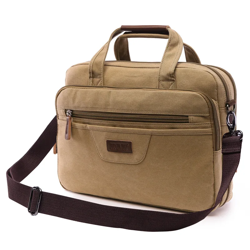 

Casual Canvas Men Briefcase Brand Business Travel Laptop Handbag for Men Large Capacity Messenger Shoulder Bag
