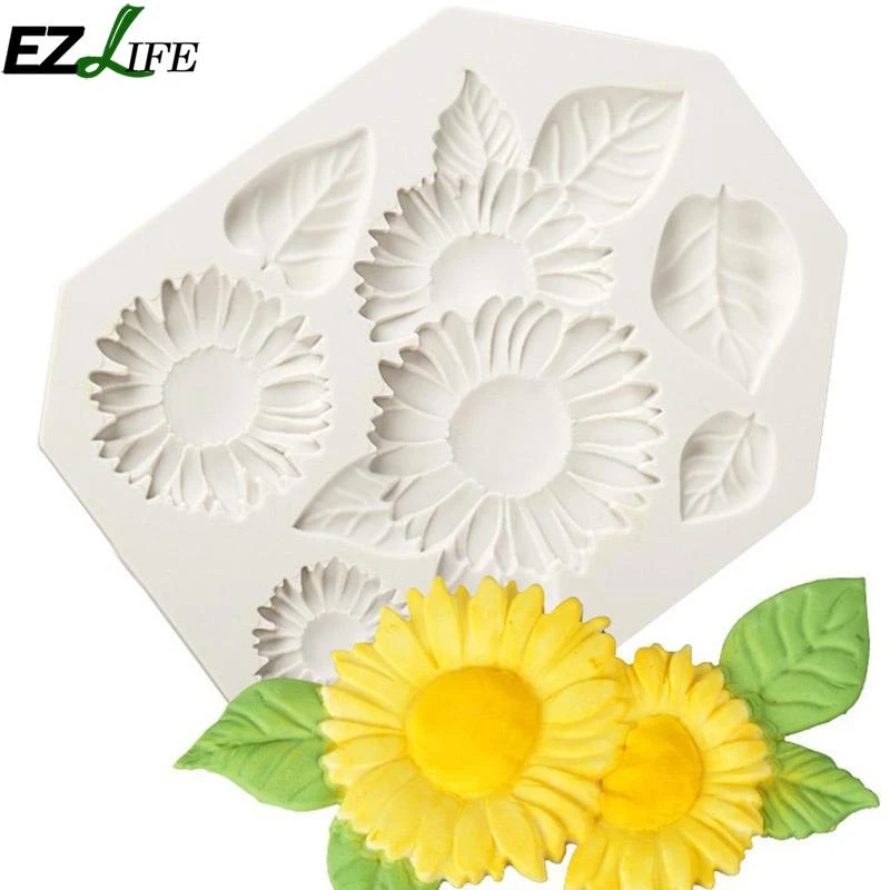 Sunflower Cake Mold Daisy Flower Fondant Mold Silicone Tools Chocolate