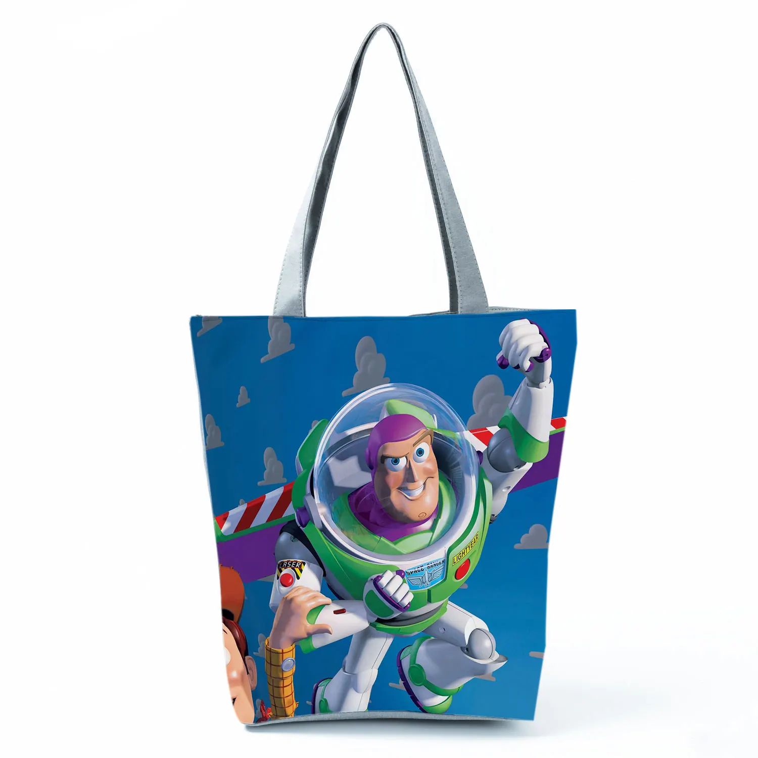 Toy Story Printed Handbags Women High Capacity Eco Reusable Shopping