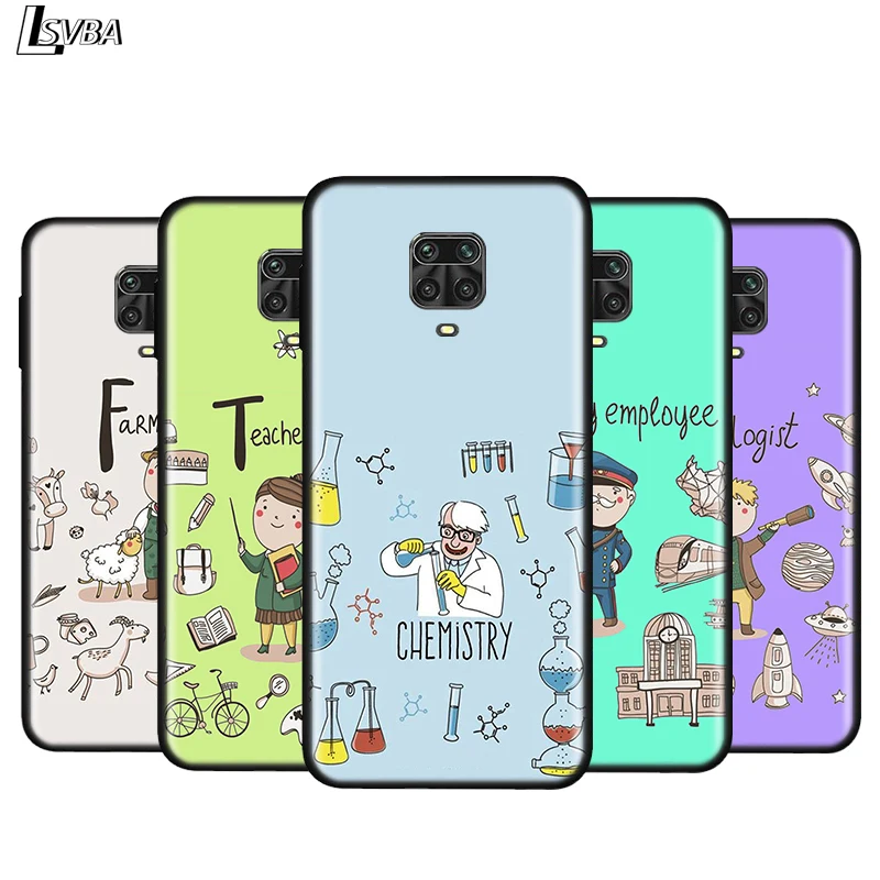 

Silicone Cover Teacher Cartoon For Xiaomi Redmi Note 9 9S Max 8T 8 7 6 5 Pro 5A 4X 4 Bright Black Phone Case