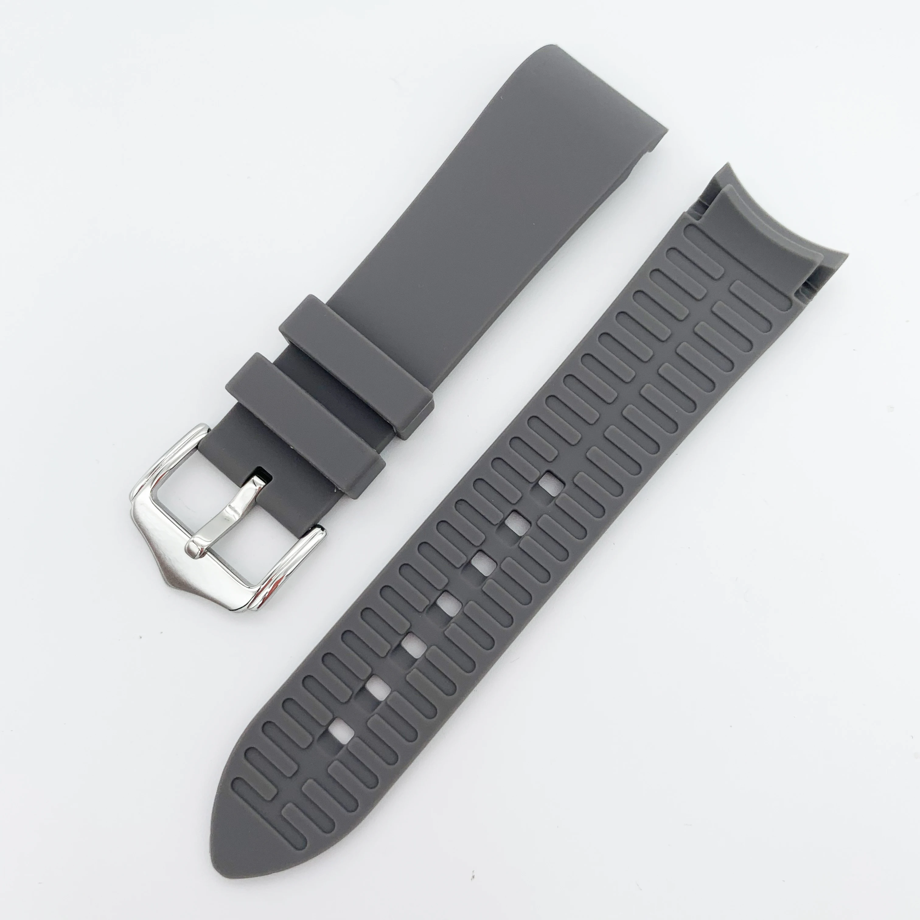 Universal Sport Curved End Waterproof Silicone Watch Band