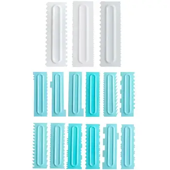 

3pcs Cream Cake Scraper Irregular Teeth Edge Icing Comb Fondant Spatulas Cake Slicer Cutter Baking Pastry Decorating Tools