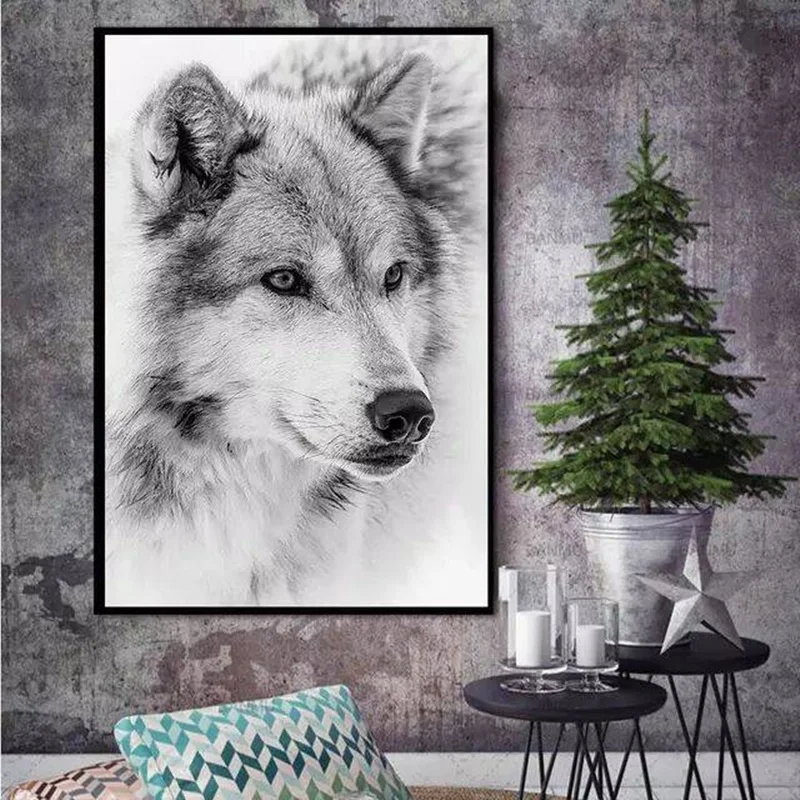 Modern-Minimalism-Style-Black-And-White-Cool-Wolf-Animal-Canvas-Painting-Posters-And-Prints-Wall-Pictures (2)